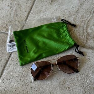 New Kate Spade Emmaline Rose Gold Aviator Sunglasses